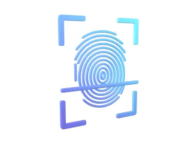 Fingerprint Recognition Icon v1 003 Free low-poly 3D model