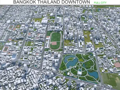 Bangkok Downtown Low-poly 3D model