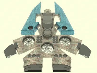 Es - 800 Spaceship  Low-poly 3D model