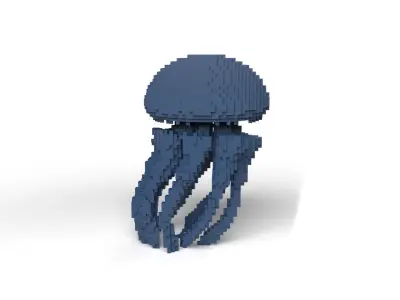 Jellyfish Minecraft Voxel Low-poly 3D model