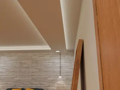 Modern Minimalist Bedroom Low-poly 3D model