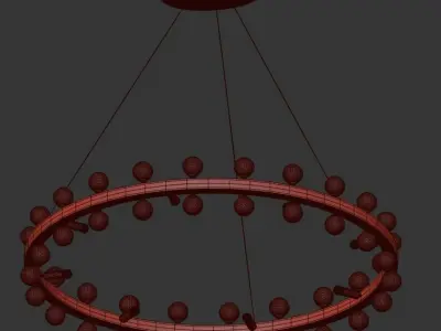 LUCERA circular chandelier with pearls hanging from it 3D model