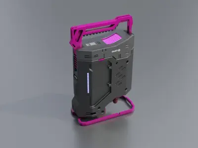 low-poly game ready Sci-fi Battery Low-poly 3D model