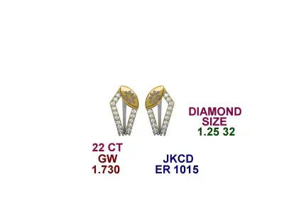 light weight 22kt earring  3D print model