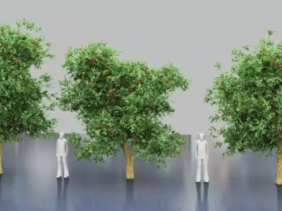 Citharexylum spinosum tree -Florida fiddlewood tree 3D model