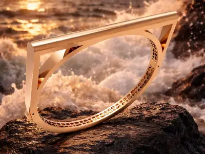 Minimal Architectural Closed Bangle Bracelet 3D print model