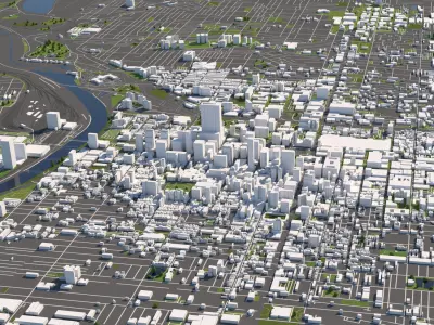 Philadelphia 50x50km 3D City Map 3D model