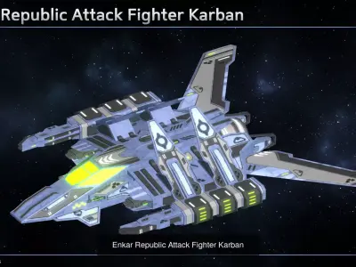 Enkar Republic Spaceship Fleet Collection 3D Model Pack