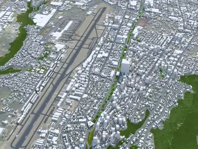 Guatemala City Guatemala 30km AI Low-poly 3D model