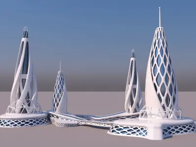 0087 - Organic Skyscraper 3D model