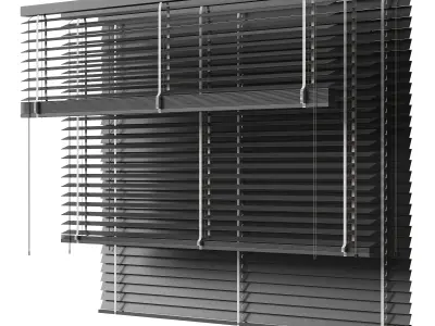 Wooden blinds set 34 3D model