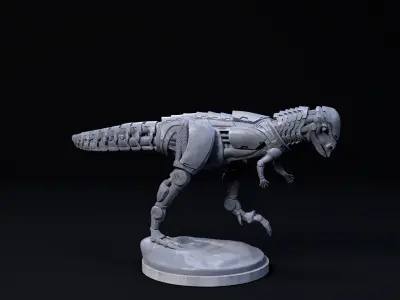 Pachycephalosaurus mecha robot 32mm scale pre-supported dinosaur 3D print model