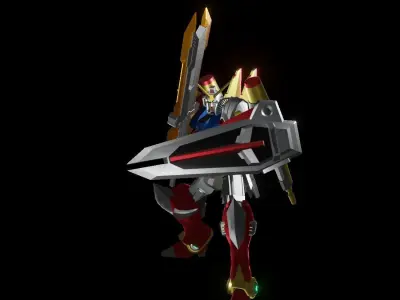 TheMechaNoid 6 gundam holding sword 3D model
