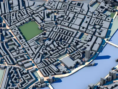 Part of London 3D Model Central London Skyline 3D model