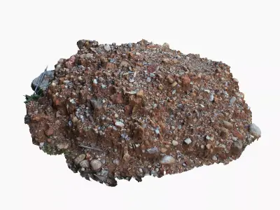 Mound rock Low-poly 3D model