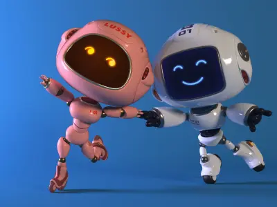 Robots - Norman and Lussy  3D Model Pack