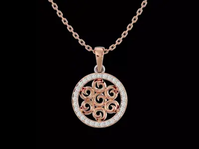 Light Minimalist Diamond Pendant Necklace 3D print model