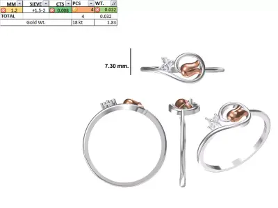 Women Light Weight Ring STL OBJ FBX JCD Details 3D print model 6