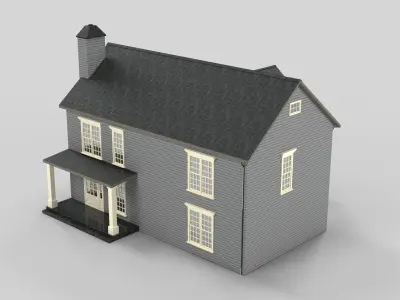 British House Design 08T2  Low-poly 3D model