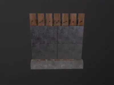 PostApo WallBarrier 3D Model Low-poly 3D model