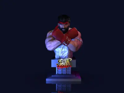 Old Ryu - Street Fighter V Statue 3D print model