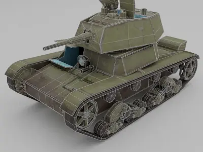 T-26E Light Infantry Tank Low-poly 3D model