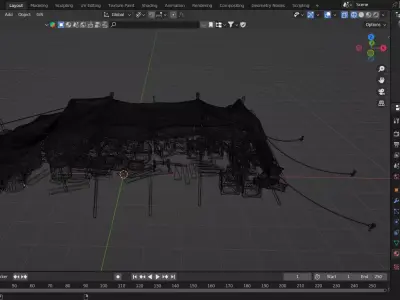 Realistic Desert Camp Low-poly 3D model
