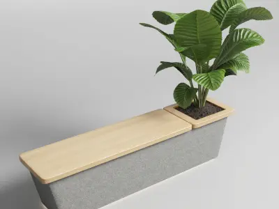 interior - exterior bench Low-poly 3D model