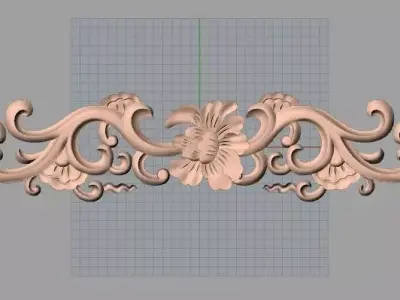 Door flower 3D relief STL Model for CNC woodworking carving E278 3D model
