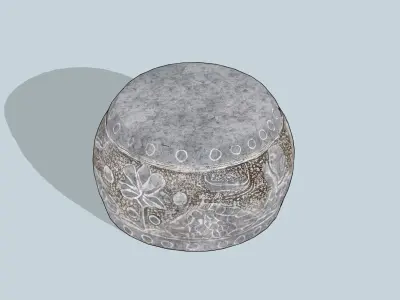 cylindrical column base Low-poly 3D model