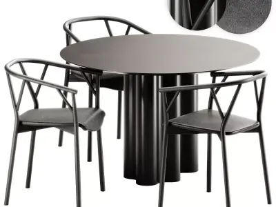 Valerie with Armrest and Saba Italia Teatro Magico Table 3D model