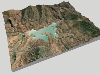 Barrage Abdelmuman Lake in Morocco 3D model