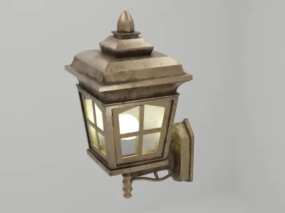 wall lamp lantern Free low-poly 3D model