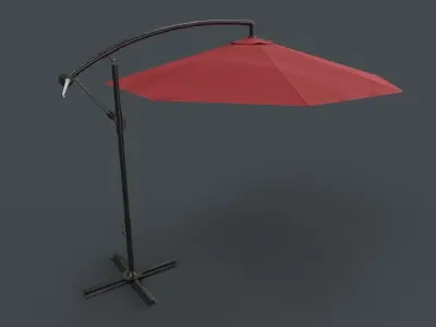 PBR Cantilever Parasol Low-poly 3D model