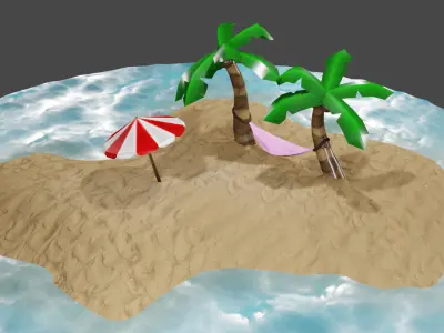 Beach  scene  3D model