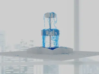 Fountain Low-poly 3D model
