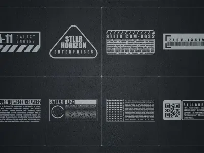 Sci-Fi Alpha Decal Pack Vol 01 Texture