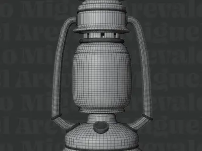 Vintage Oil Lantern 3D Model with FBX OBJ GLTF Low-poly 3D model