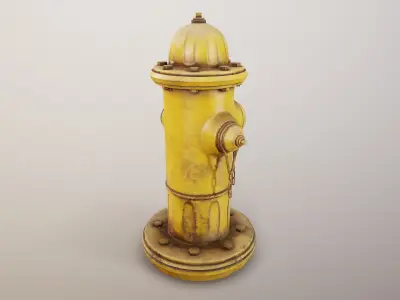 Fire Hydrant PBR Game Ready Low-poly 3D model