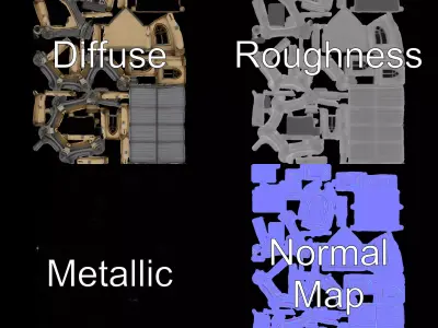 Gothic Chapel Stone model pack Low-poly 3D model