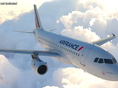  Airbus A319 Air France Rigged for Cinema 4D 