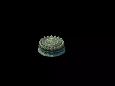 Kapu Buddha Trail Forest Big Lotus Stone Block 03 3D model