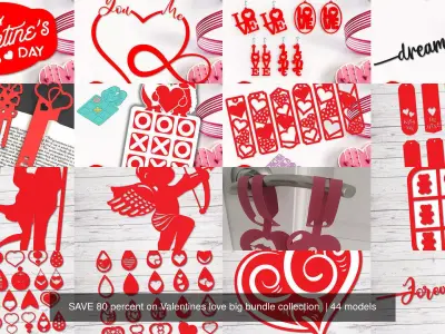SAVE 80 percent on Valentines love big bundle collection  3D Model Pack