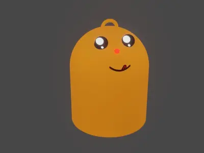 Happy Trash Bin Animation Low-poly 3D model