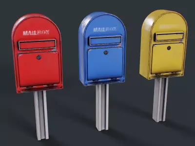 MailBox pbr mail box Low-poly 3D model