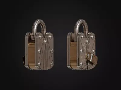 Padlock PBR Low-poly 3D model Low-poly 3D model
