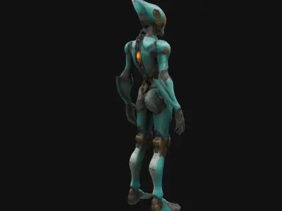 Sci Fi Robot Female Rigged Low-poly 3D model