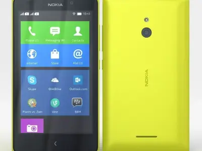 Nokia XL and XL Dual Yellow 3D model