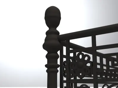 Metal Neoclassical Railing Free 3D model