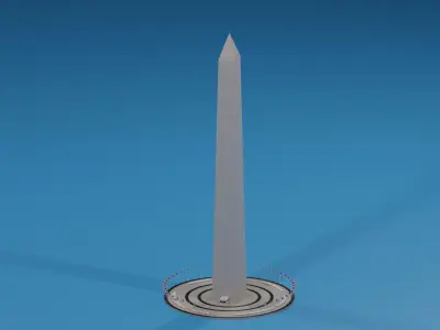 Cartoon USA Washington Monument Landmark Low-poly 3D model